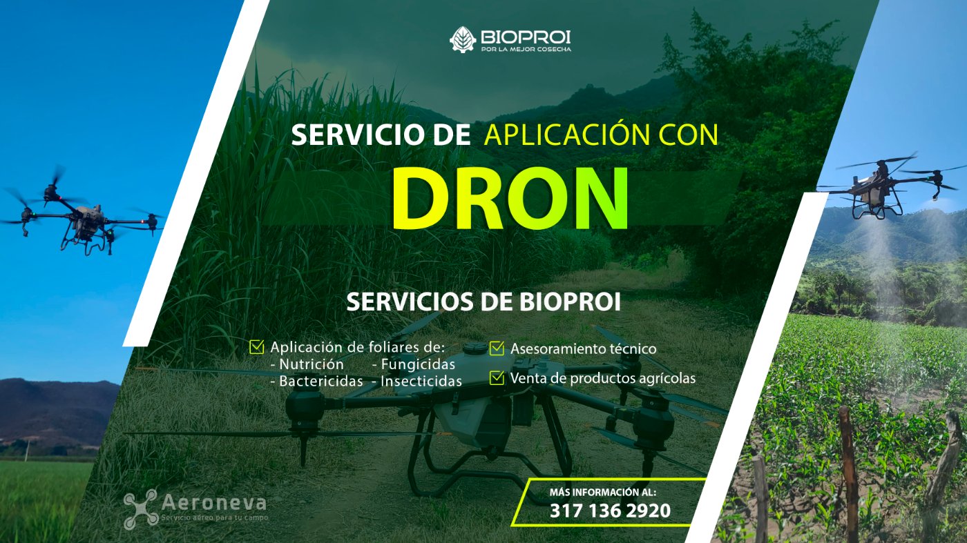 drone agricola realizando aplicaciones
