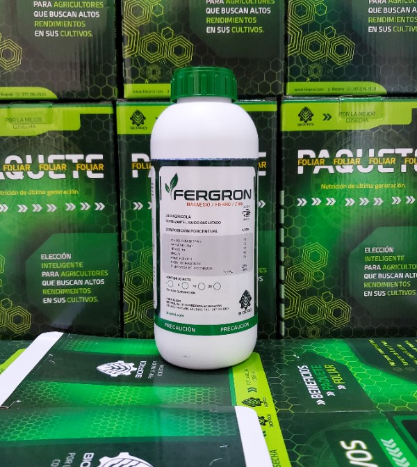 Producto FERGRON MG-FE-ZN de bioproi Fertilizante Liquido Quelatado
